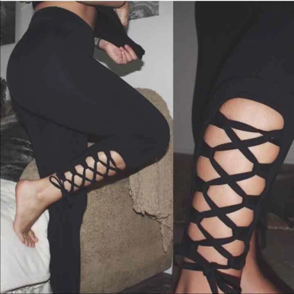 Lace up leggings